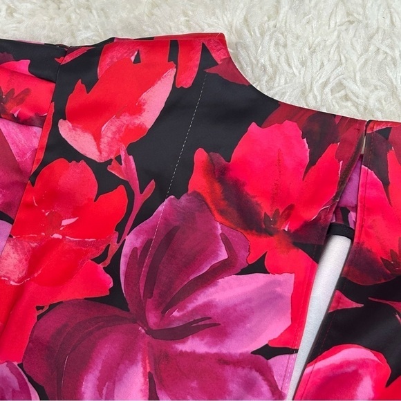 NBD Levigne Mini Wrap Style Dress in Dark Floral - Picture 15 of 16